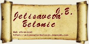 Jelisaveta Belonić vizit kartica